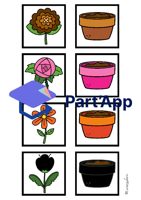 Merkspiel und Visuelle Wahrnehmung: Blumen / Frühling_4