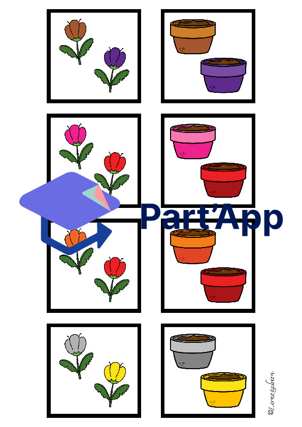 Merkspiel und Visuelle Wahrnehmung: Blumen / Frühling_6