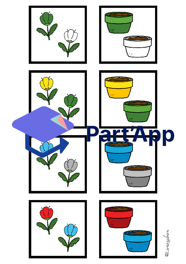 Merkspiel und Visuelle Wahrnehmung: Blumen / Frühling_7