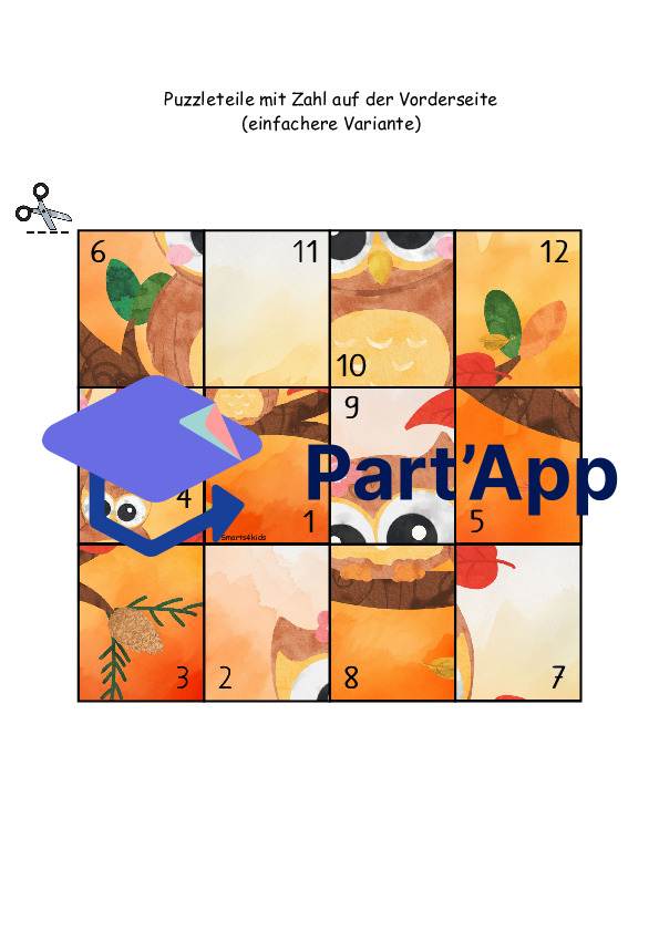 🦉✂️ hibou couper puzzle compter coller ZR 1-12_2