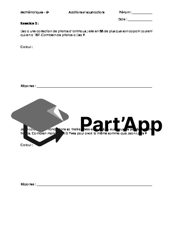 Eval formative MATHS 6e - Opérations additions et soustractions AV1+AV2_3