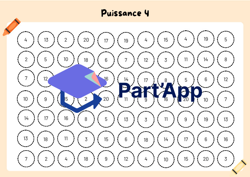 Puissance 4 des additions jusqu'à 20_2