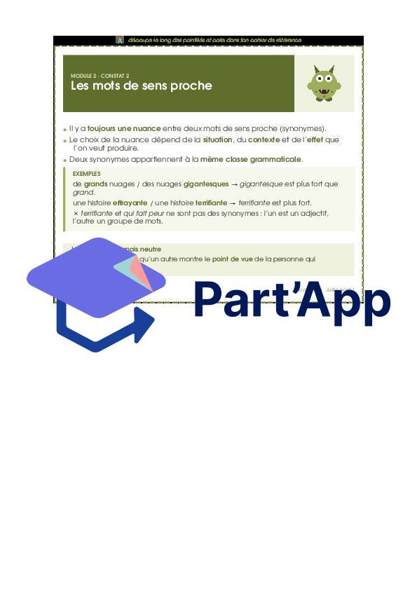 Français - Module 2 - Vocabulaire - Les mots de sens proche - Fiche de référence_2