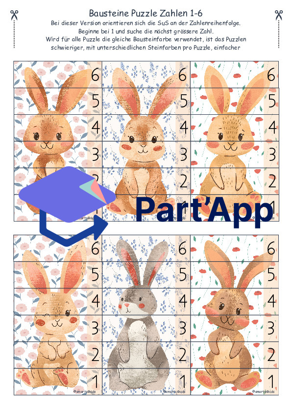 🐰 Puzzle numérique lapin 1-6 blocs à emboîter_2