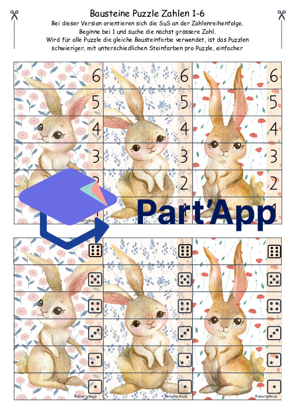 🐰 Puzzle numérique lapin 1-6 blocs à emboîter_5