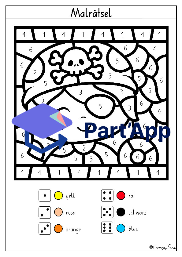 Malen nach Zahlen: Piraten (Kindergarten + 1. Klasse)_5