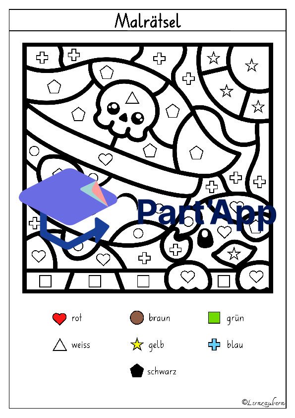 Malen nach Zahlen: Piraten (Kindergarten + 1. Klasse)_6