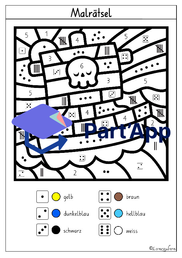 Malen nach Zahlen: Piraten (Kindergarten + 1. Klasse)_8
