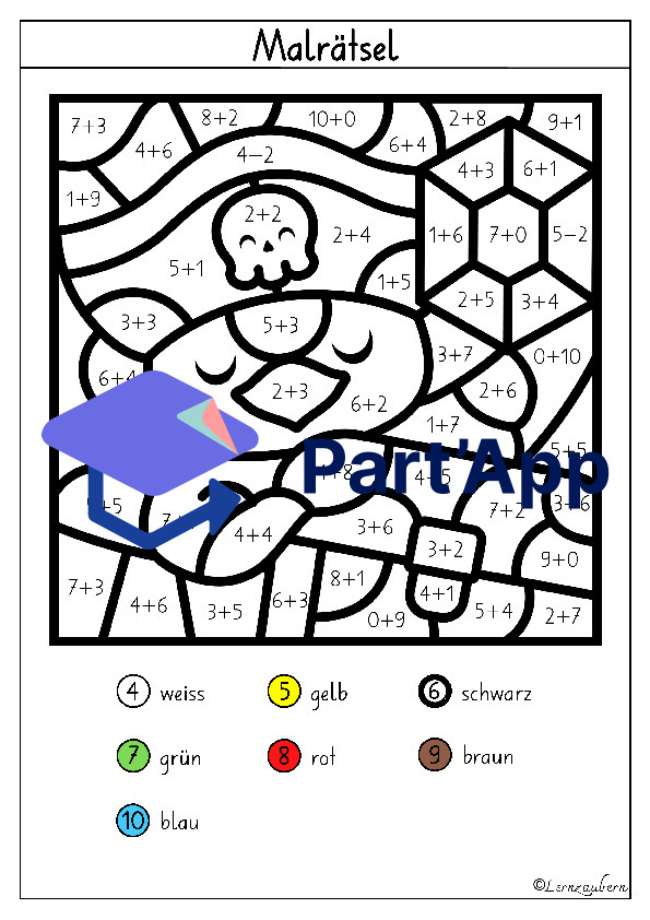 Malen nach Zahlen: Piraten (Kindergarten + 1. Klasse)_9