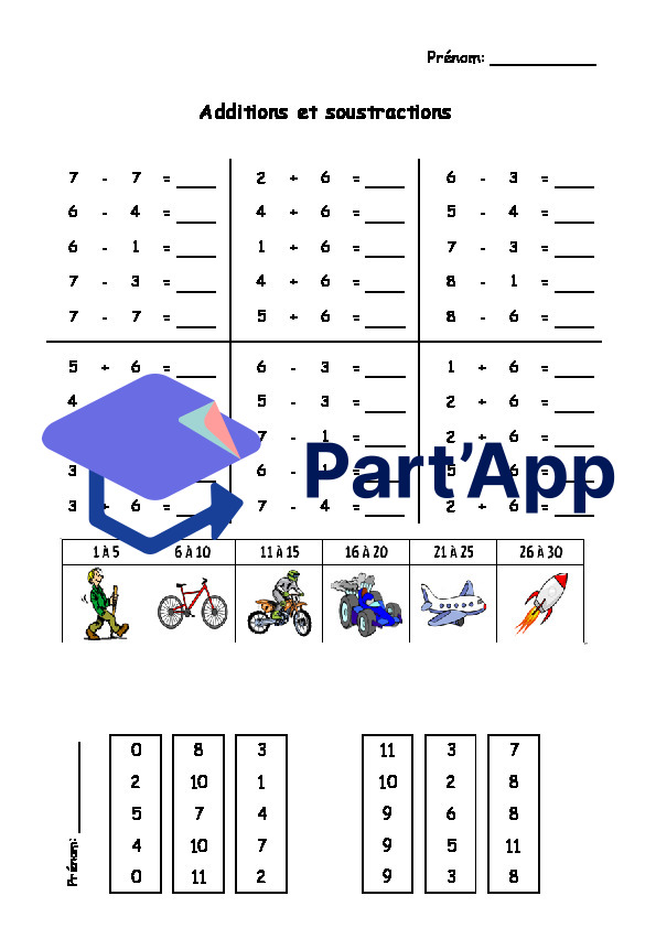 Générateur de 30 additions/soustractions personnalisables avec correctif_2