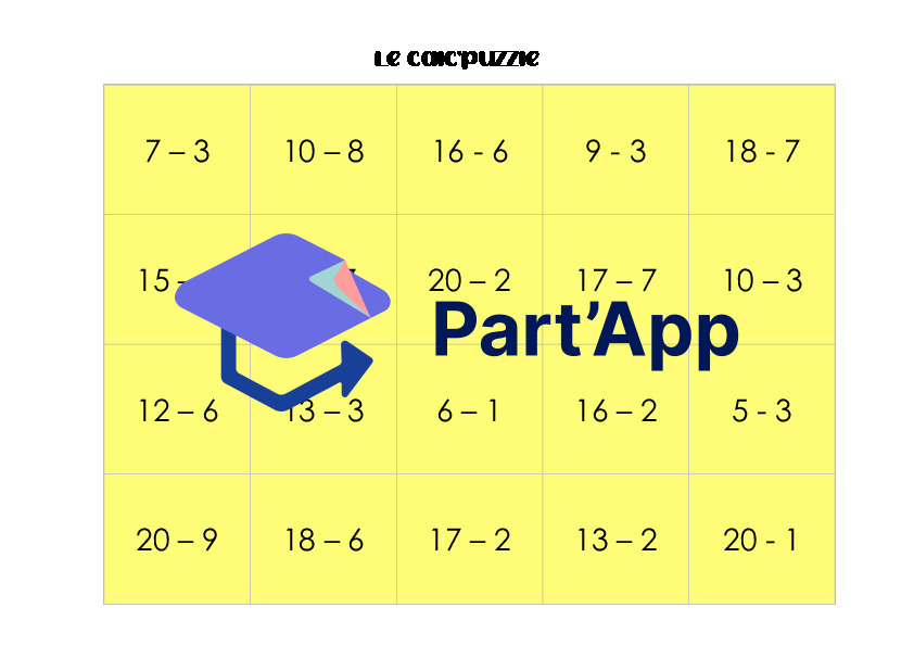 Calc'puzzles des soustractions - 4P_7