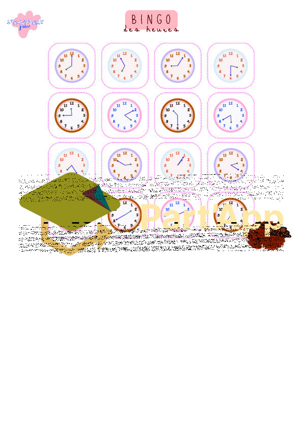 4P 5P - math & histoire - les heures - bingo_4