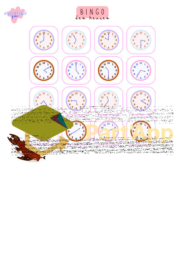 4P 5P - math & histoire - les heures - bingo_5