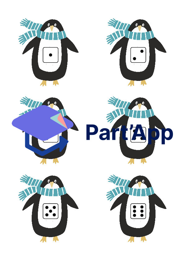 Jeu de gifles Dés et couleurs Pingouin_4