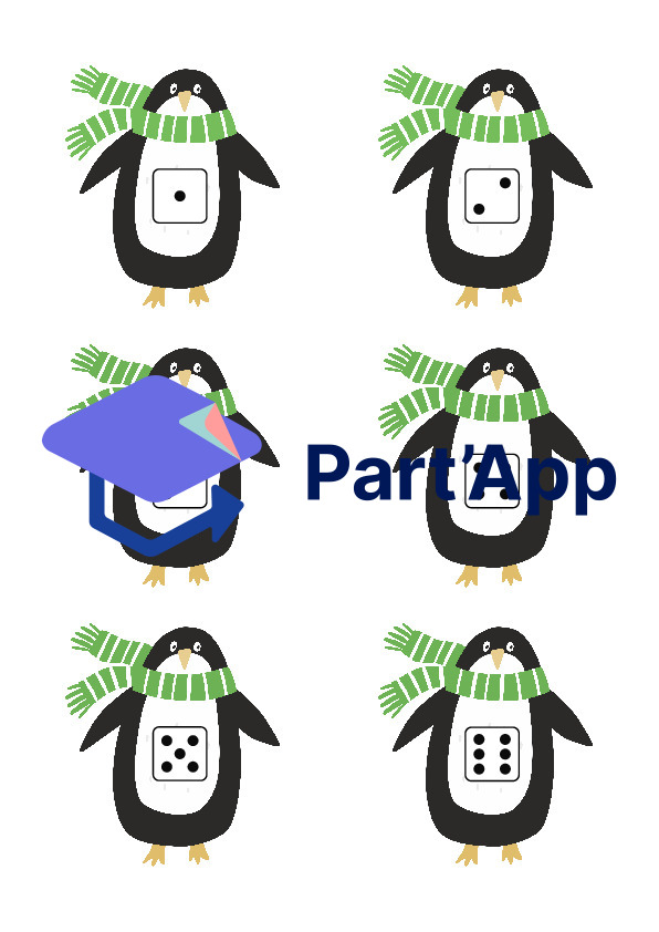 Jeu de gifles Dés et couleurs Pingouin_5