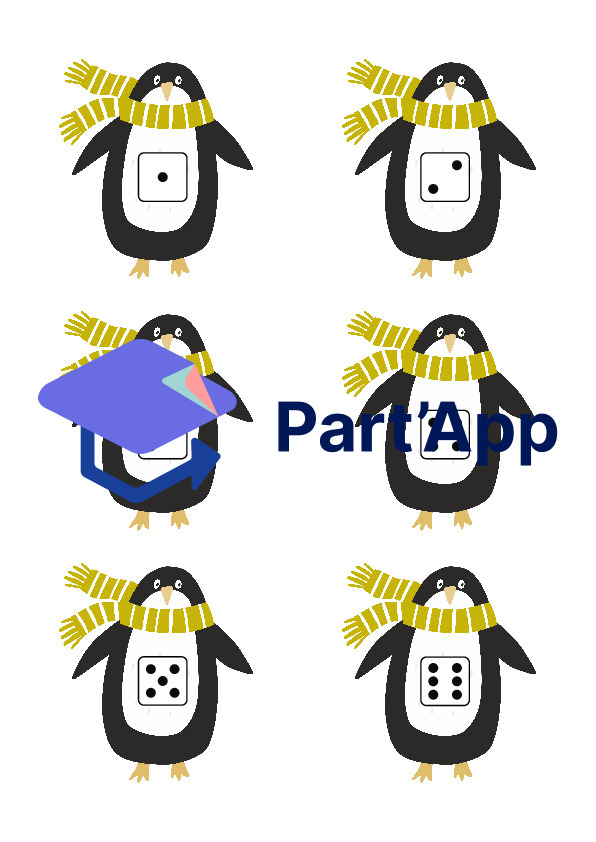 Jeu de gifles Dés et couleurs Pingouin_6