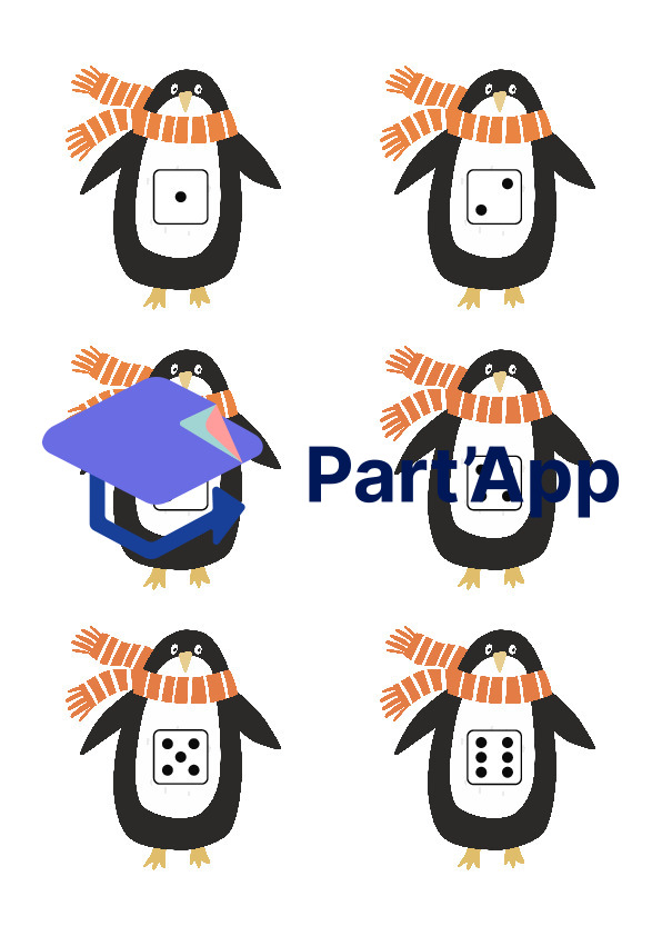 Jeu de gifles Dés et couleurs Pingouin_7