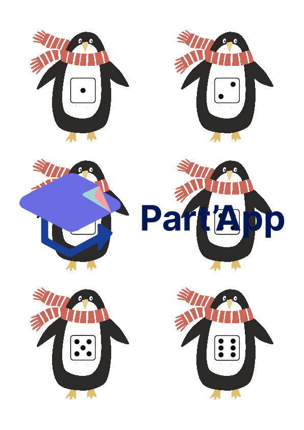 Jeu de gifles Dés et couleurs Pingouin_8