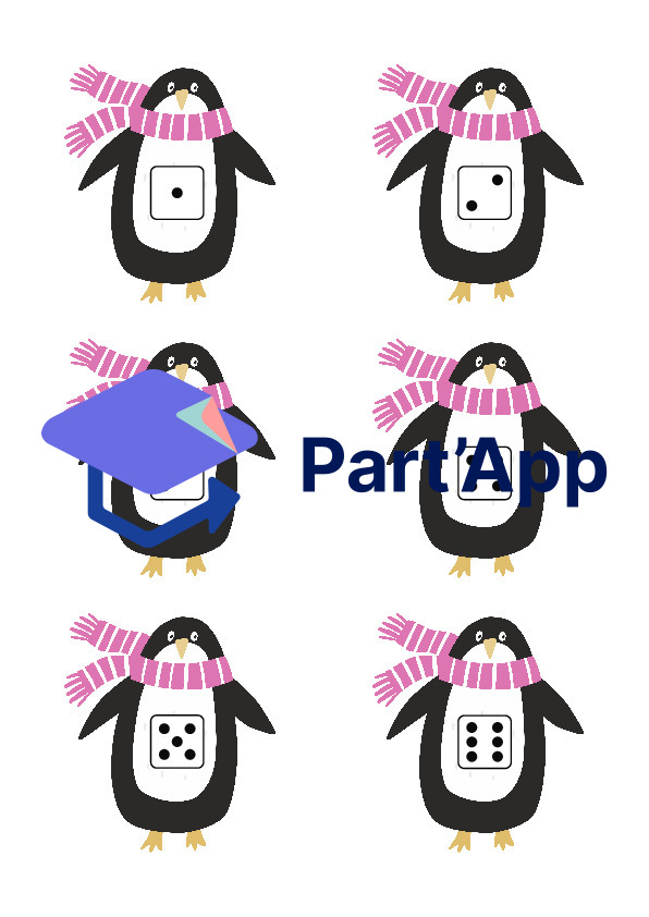 Jeu de gifles Dés et couleurs Pingouin_9