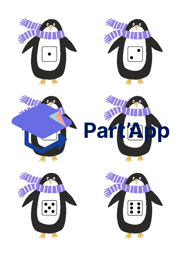 Jeu de gifles Dés et couleurs Pingouin_10
