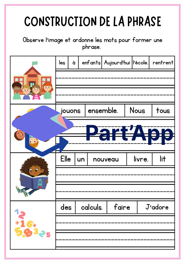 Remettre les mots dans l'ordre : la rentrée_2