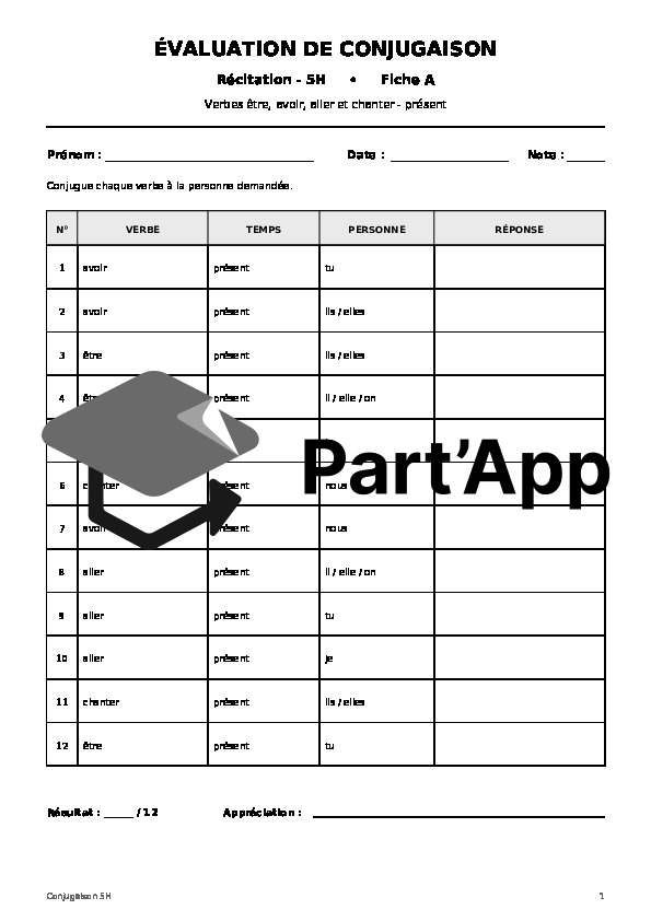 Entraînement et évaluation de conjugaison 5h et 6h début d’année_2