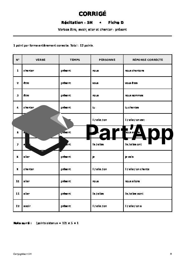 Entraînement et évaluation de conjugaison 5h et 6h début d’année_9