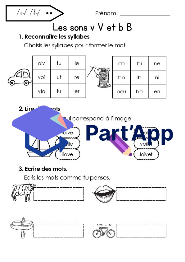 Fiches des sons V et B avec les nouveaux MER 3H_15