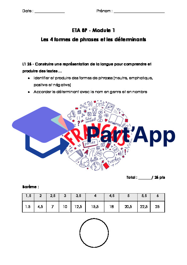 TA module 1 (formes de phrases et accords déterminants) - 8P_2