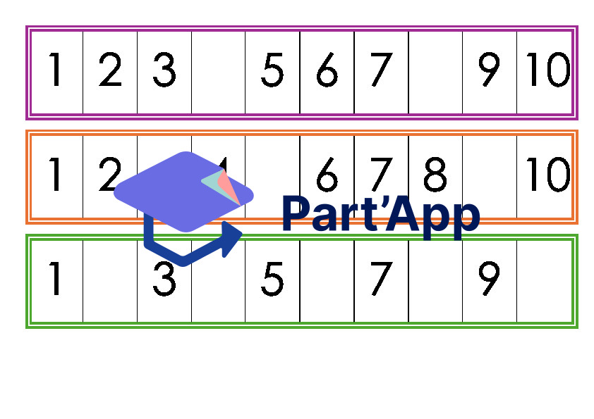 Bandes numériques à trous, 1 à 10 (1P)_2