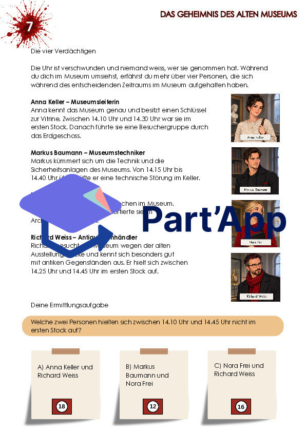 Parcours de lecture pour les classes de 5e et 6e en allemand – Le secret du vieux musée | Roman policier, promotion de la lecture et compréhension écrite_3