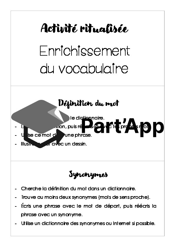 Français - 7e - Activité ritualisée - Enrichissement du vocabulaire_2