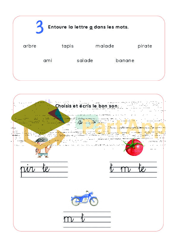 3P 4P - français - fiches - son a et o_3