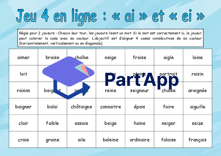 Jeu 4 en ligne le son è avec ai/ei (temps 4)_2