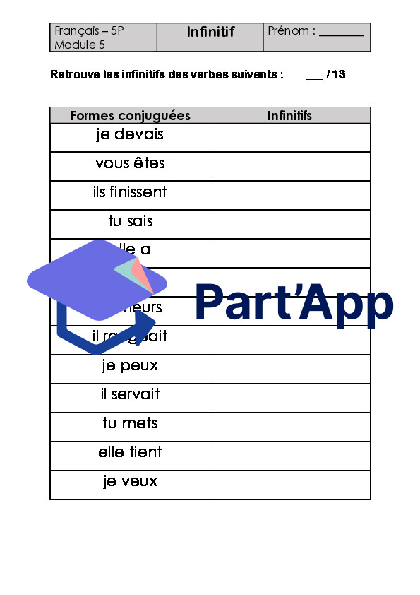 Français 5P - Module 5 - Infinitif - Atelier auto-correctif_2
