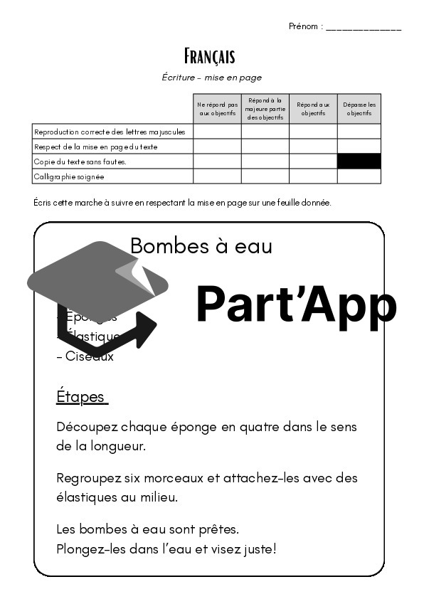 Evaluation français 4H - Geste et technique d'écriture - Mise en page_2