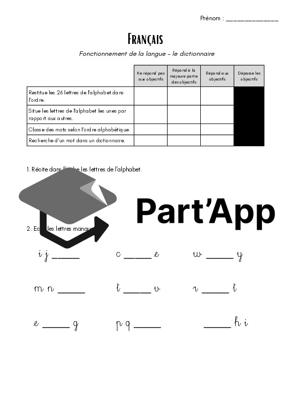 Evaluation français 4H - FDL - Le dictionnaire 1_2