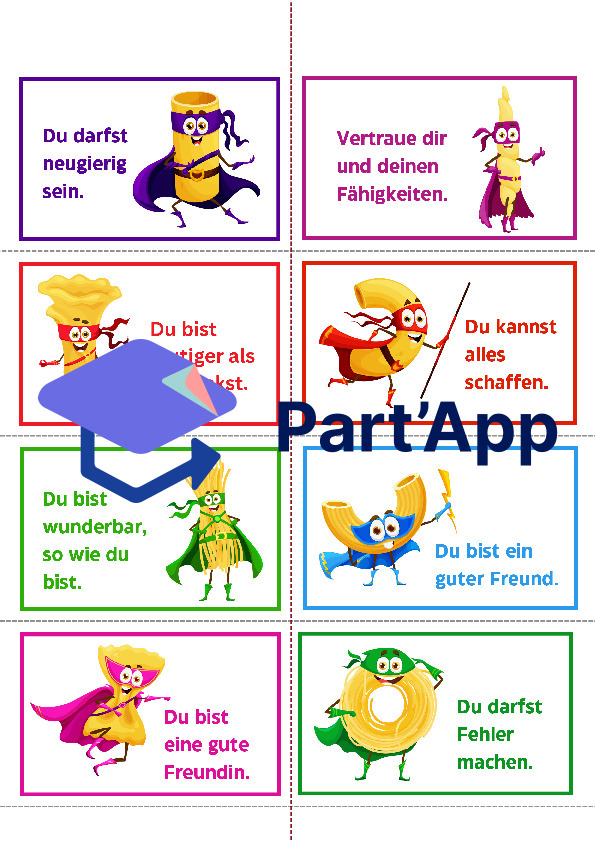 Mutmachkarten Pasta-Superhelden– Positive Affirmationen zum Schulanfang_2