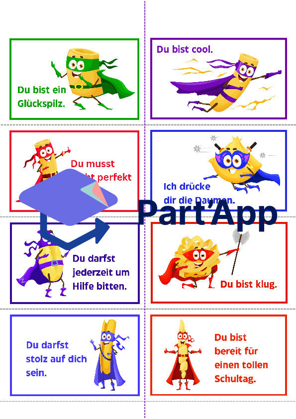 Mutmachkarten Pasta-Superhelden– Positive Affirmationen zum Schulanfang_4