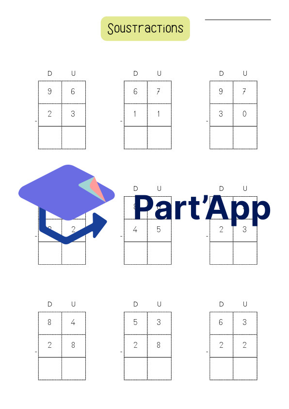 Part'App | 4H 5H 4P 5P - math - dossier - additions et soustractions en ...