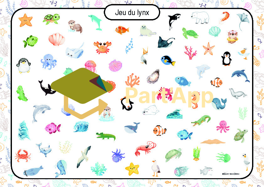 Jeu du lynx - animaux marins_2
