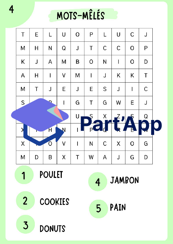 Mots-mêlés thématiques : "Les aliments" (7 grilles + corrigés inclus - Cycle 1 / 3H-4H)_6