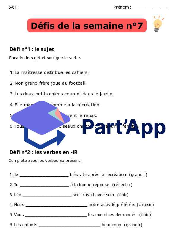 Fiche de devoirs semaine n°7 - 5H_2