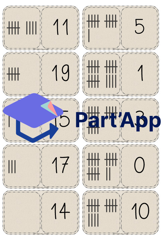 DOMINO - Zahl zu Strichlisten Zuordnung - Zahlenraum bis 20 - Mathe - ab Klasse 1_6