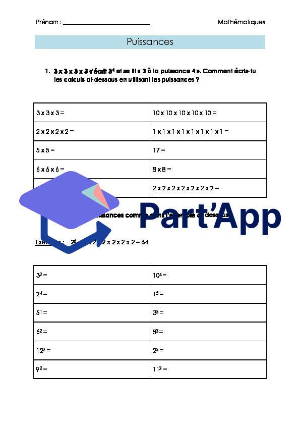 Maths 7H-8H - Puissances (fiche d'exercices + corrigé)_2