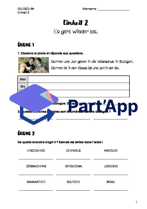 Allemand 8e - Einheit 2 - Dossier d'exercices_2