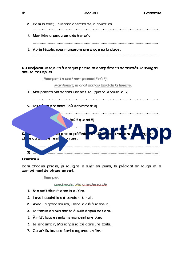 Le complément de phrase - 6e (module 1, grammaire)_3