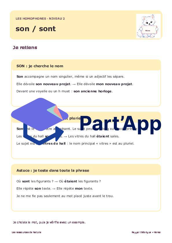 🐾 Mes fiches homophones son / sont – 2 niveaux | 2 CHF 🐾_5