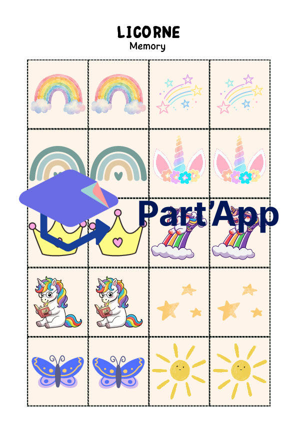 Memory Licorne/arc-en-ciel_2