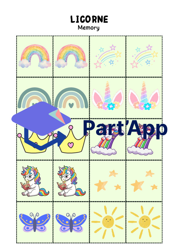 Memory Licorne/arc-en-ciel_4